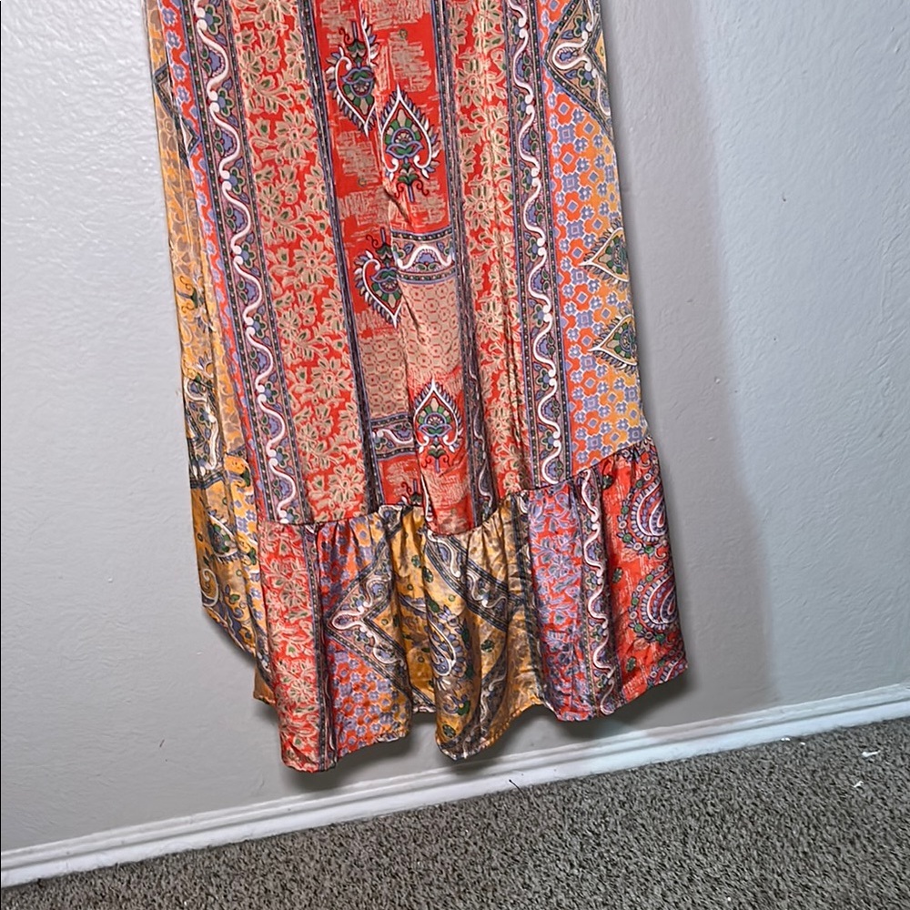 Bohemian Red Paisley Maxi vintages Dress - Picture 8 of 9